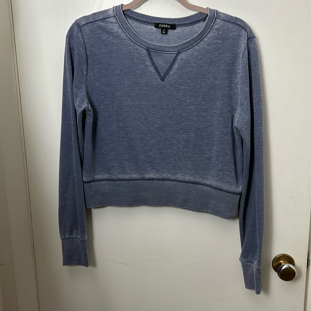 Zobha Cropped Sweatshirt Blue Size S